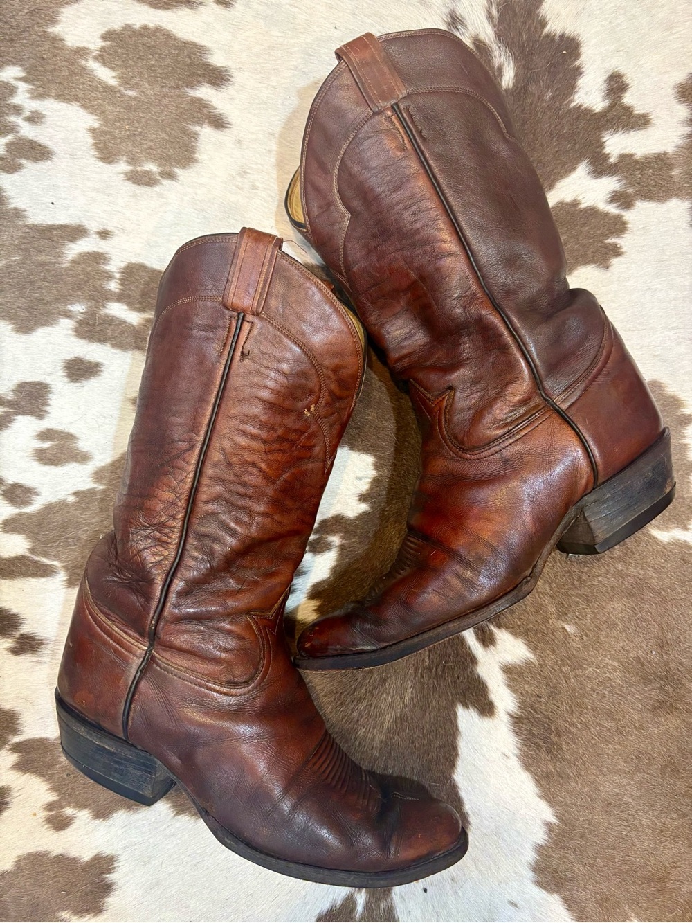 Tony Lama Brown Leather Cowboy Boots